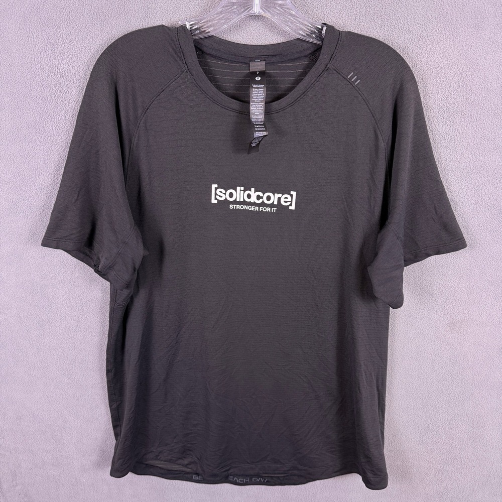 Lululemon Metal Vent Tech Short Sleeve Mens Large Black Solidcore Graphic Tee